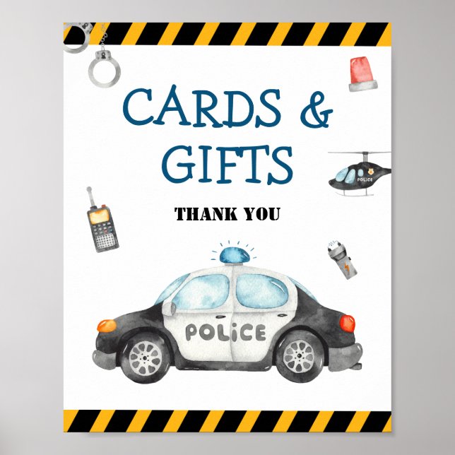 Poster Police Enfants Anniversaire Carte de fête et cadea (Devant)