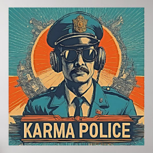 Poster Police Karma - Whimsy rétro en couleurs vives