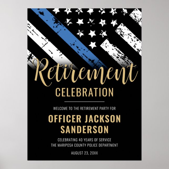 Poster Police Retirement Party Law Enforcement Welcome (Devant)
