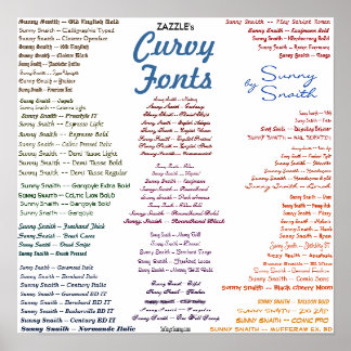 Poster Polices curviennes de Zazzle