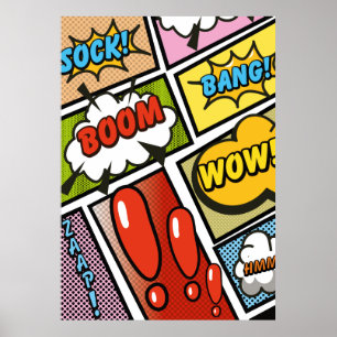 Poster Polices de dessin animé de bande dessinée !