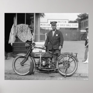 Poster Policier à moto, 1922. Photo ancienne