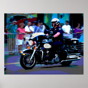 Poster Policier de moto Reno