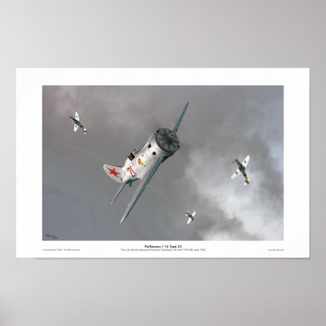 Poster Polikarpov I-16 Type 24 (Devant)