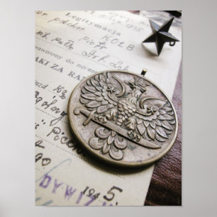 Poster Polish Eagle War Medal Print