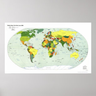 Poster Political Map of The World - 1998