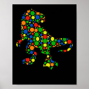 Poster Polka Dot T Rex Dinosaur 15 septembre Jour du poin
