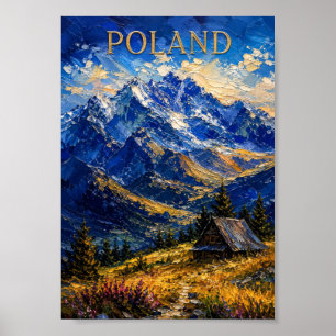 Poster Pologne : Souvenir d'art de montagne alpine panora