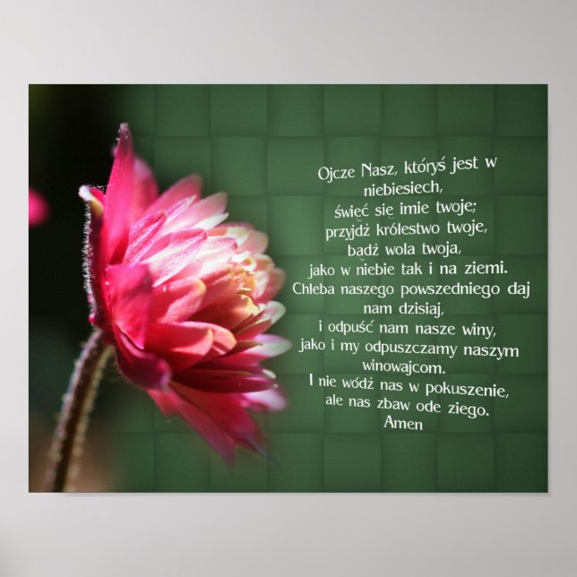 Poster Polonais Notre Père Fleur de prière du Seigneur re (Devant)