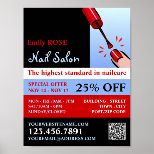 Poster Polonais, Technicien Nail, Advert Salon Nail
