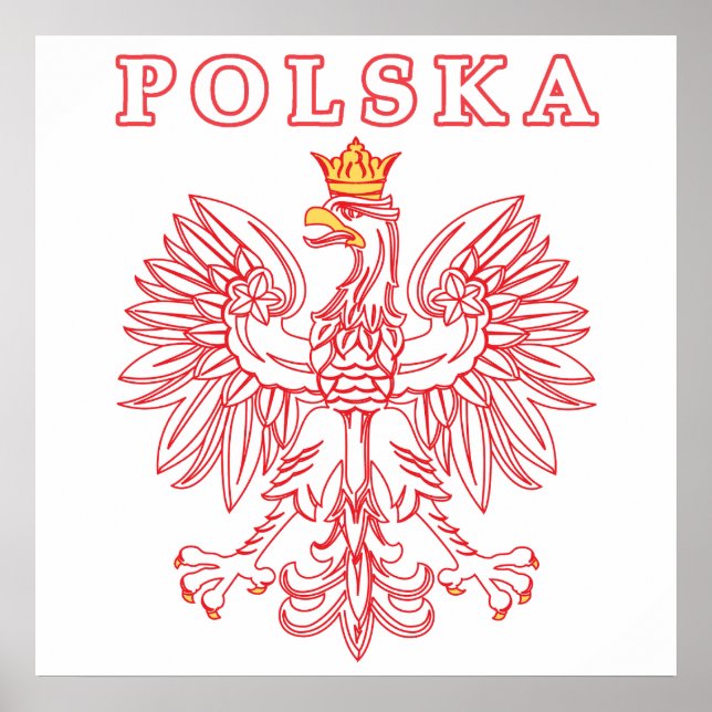 Poster Polska Avec Aigle Rouge Polonais (Devant)
