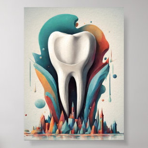 Poster Poly chromatic Tooth Art