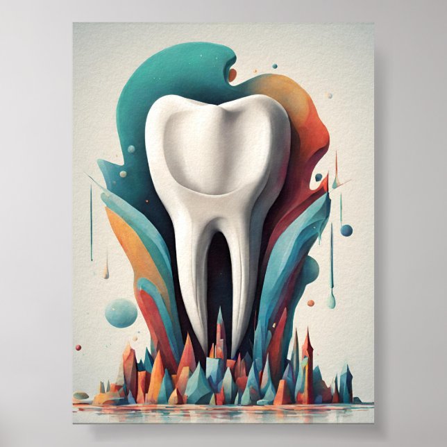 Poster Poly chromatic Tooth Art (Devant)