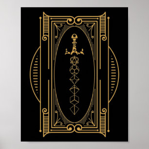 Poster Polyèdre Dice Sword Deco Retro