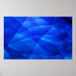 Poster Polygone abstrait BLEU foncé. géométrique triangul