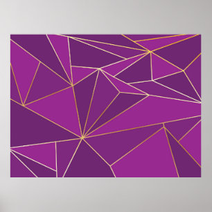 Poster Polygone violet Abstrait géométrique artistique av