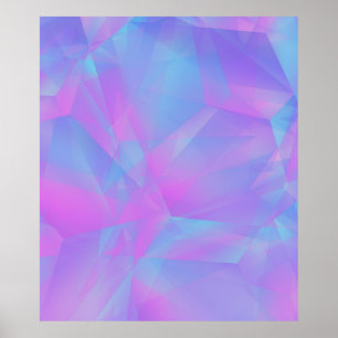 Poster Polygons en couches bleu rose pourpre