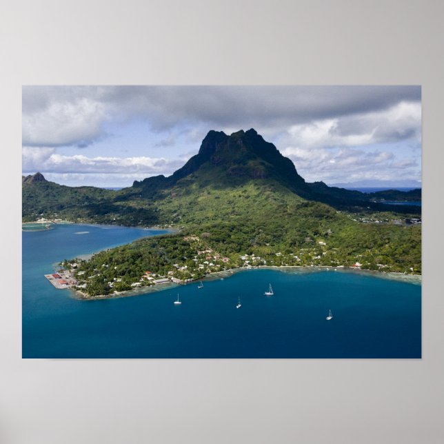 Poster Polynésie française, Bora Bora. Vue aérienne de (Devant)