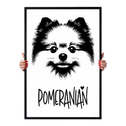 Poster Pomeranian Pop Art Black & White Chic Aesthetic