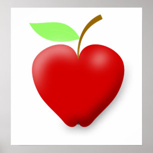 Poster pomme-148455 ROUGE COEUR FORMÉ POMME VECTEUR FRUIT