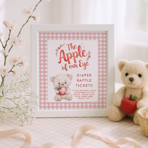 Poster Pomme de l'oeil En vichy Baby shower Déchets Raffl