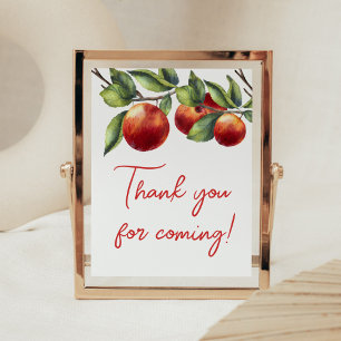 Poster Pomme de notre Baby shower oeil Merci pour venir