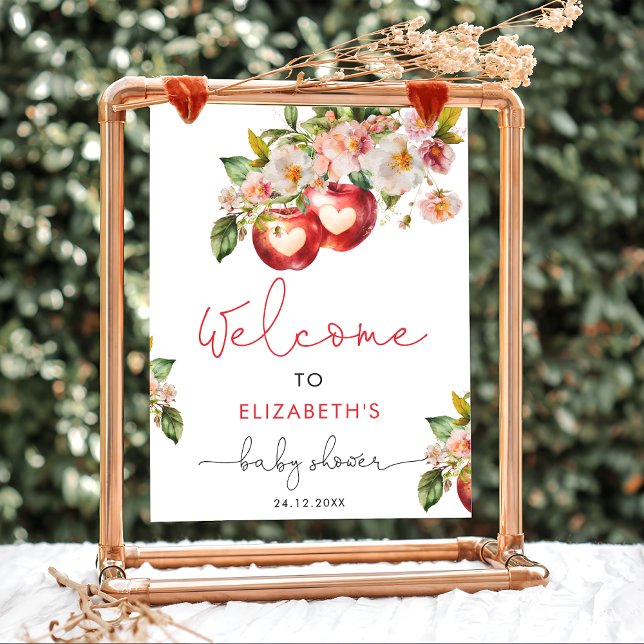 Poster Pomme de notre oeil Baby shower de fruits Bienvenu (Créateur téléchargé)