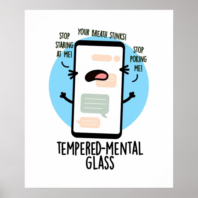 Poster Pomme de téléphone portable amusante en verre trem (Devant)