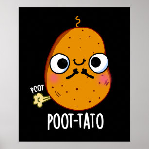 Poster Pomme de terre drôle Farting Potato Pun de pomme d