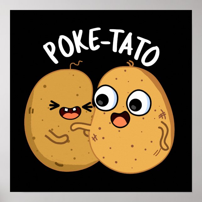 Poster Pomme de terre drôle tato jeu de patates foncé BG (Devant)