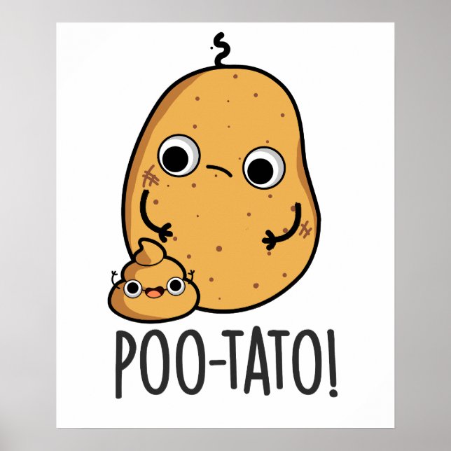 Poster Pomme de terre Jeu de mots drôle sur les légumes e (Devant)