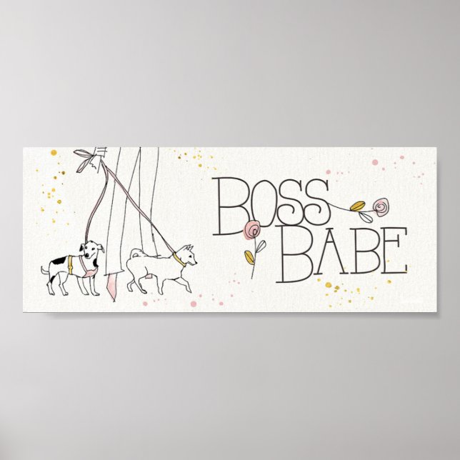 Poster Pomme sauvage | Boss Babe - Esquisse moderne (Devant)