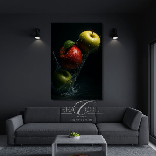 Poster Pommes à l'eau - Photographie de fruits Mur Art