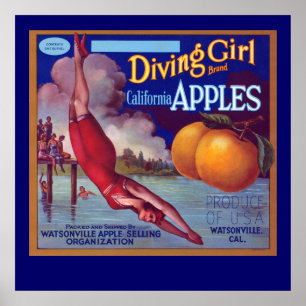 Poster Pommes de filles de plongée
