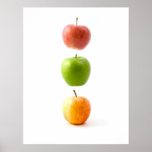Poster Pommes L'Affiche D'Art Fruit Flottante Interdite