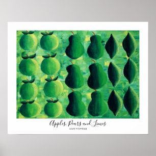 Poster Pommes Pires et Limes Peinture