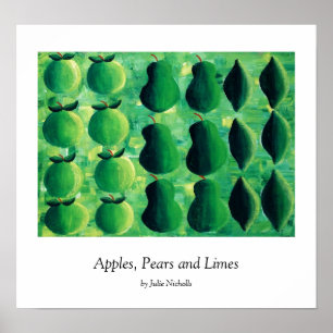 Poster Pommes, poires et limes