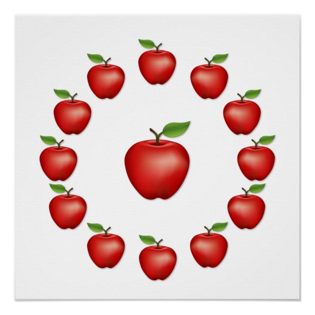 Poster Pommes, Red Delicious (Devant)