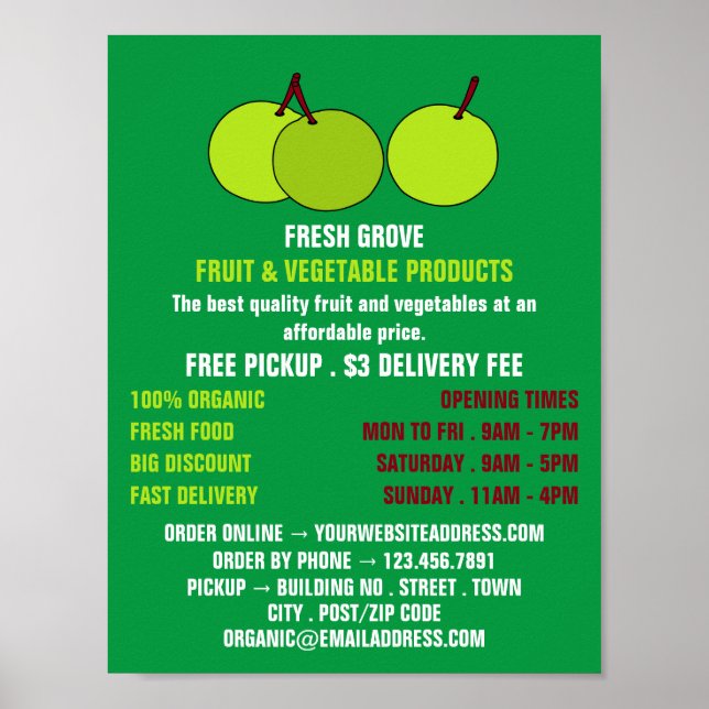 Poster Pommes vertes, Graveurs Publicité (Devant)