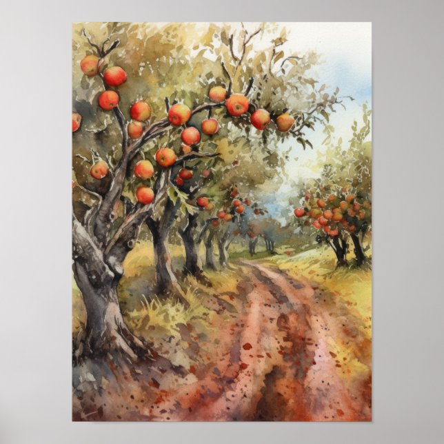 Poster Pommier Grosse pendant la saison de récolte (Devant)