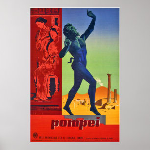 Poster Pompeii Sculptures and Art, Naples, Italy