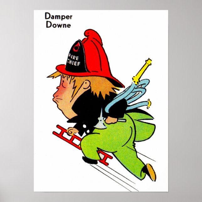 Poster pompier Damper Downe (Devant)