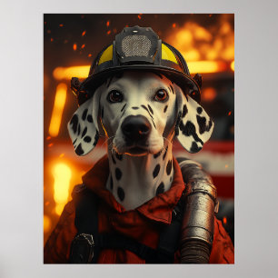 Poster Pompier héroïque Dalmatie