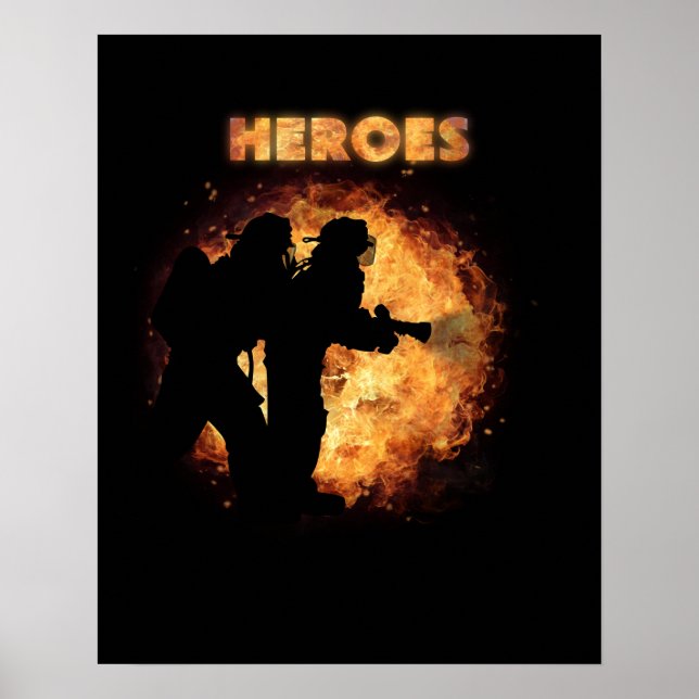 Poster Pompiers-vrais héros (Devant)