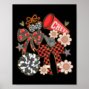 Poster Pompom de foot Coquette Jour de match Cheerleader 