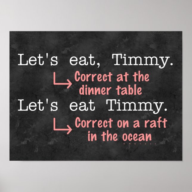 Poster Ponctuation amusante Grammaire amoureux Timmy Humo (Devant)