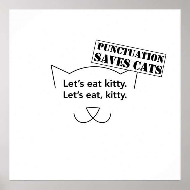 Poster Ponctuation Sauve les chats (Devant)
