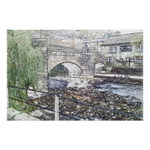 Pont à dos d'âne historique à Hebden Bridge