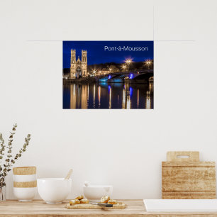 Poster Pont a Mousson Panorama avec Moselle Souvenir