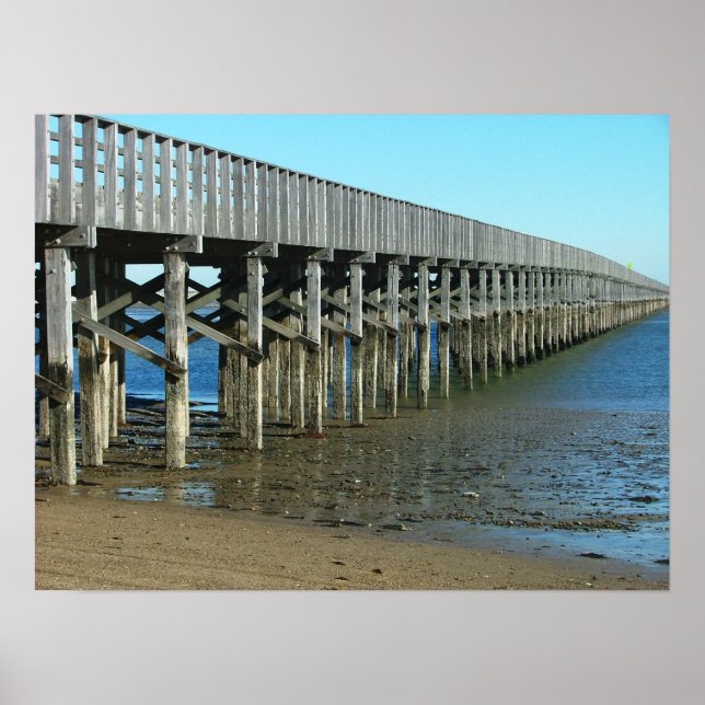Poster pont à poudres duxbury ma. pont en bois (Devant)